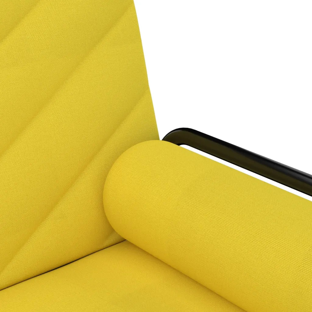 Divano Letto con Braccioli Giallo Chiaro in Tessuto 351935