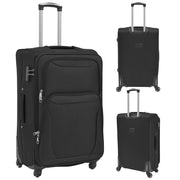 3 pz Set di Valigie Trolley Morbide Nere 91315