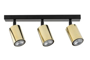 Plafoniera moderna nero-ottone barra 3 GU10 Zoom Sigma