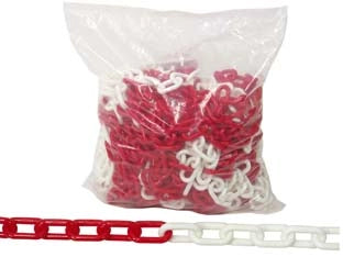 CATENA SEGNALETICA IN PLASTICA BIANCA E ROSSA- - ø mm.8 conf. 5mt. - 5 mt QUALITY