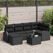 Set Divano da Giardino 7 pcs Nero polyrattan 3346123