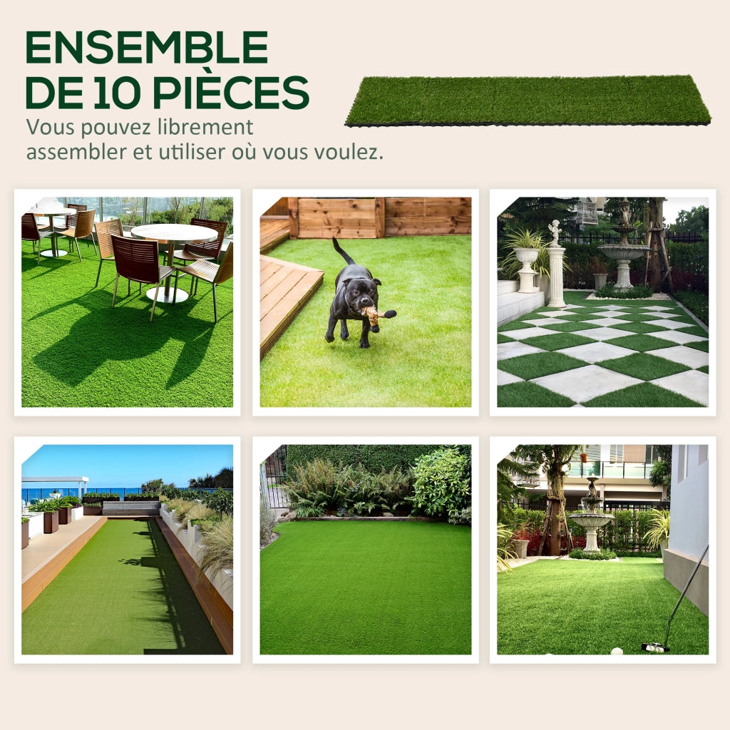 Tappeto erba sintetica 10 pezzi ¨C Minimal ¨C verde 30x30x3 cm