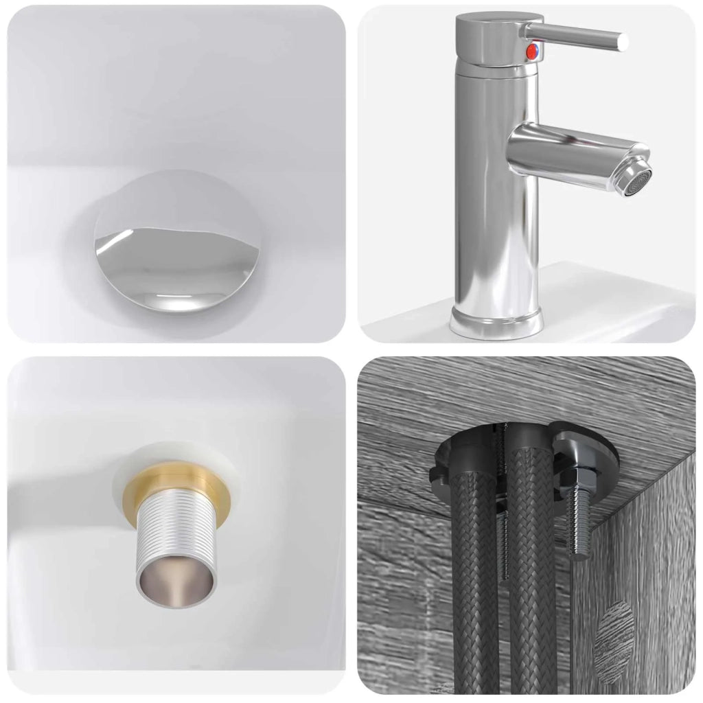Set di mobili per il bagno 4 pz Sonoma grigio 3406828