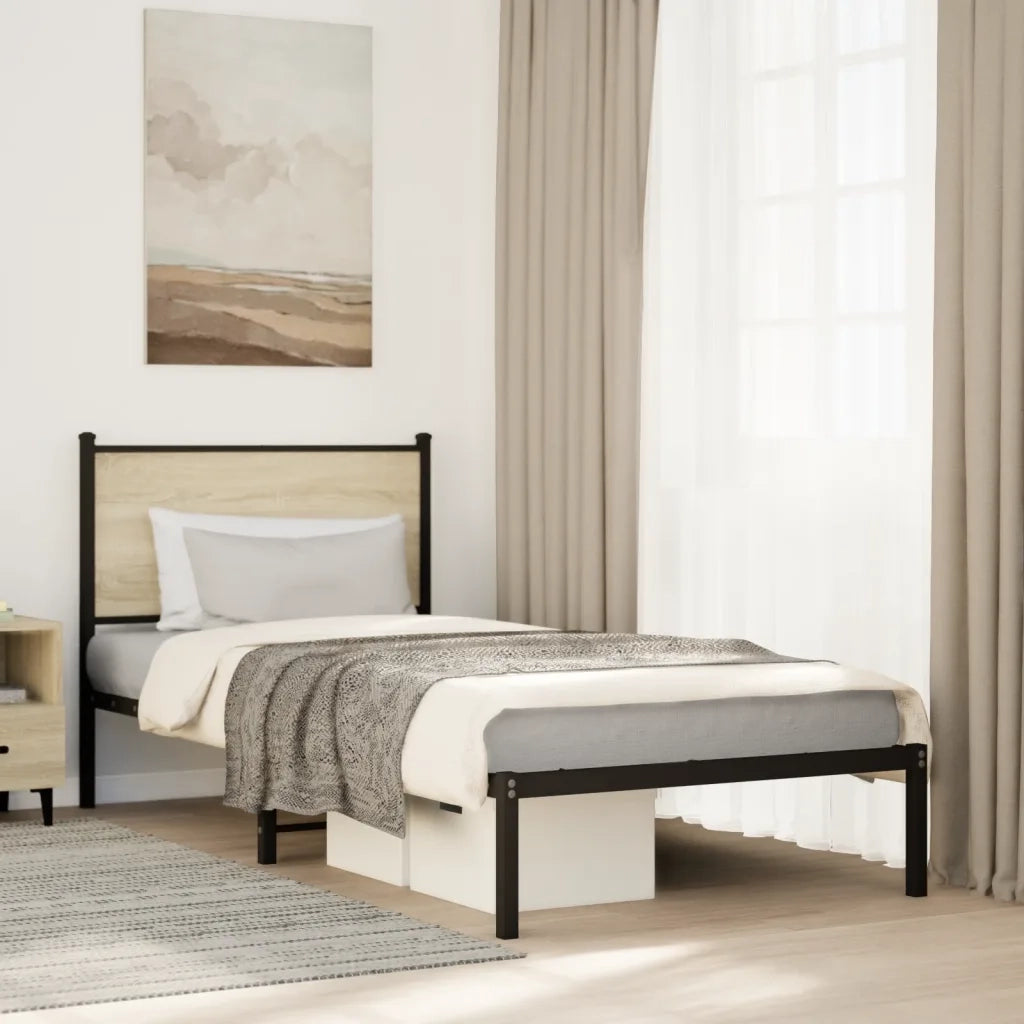 Giroletto senza Materaso in Metallo Rovere Sonoma 75x190 cm 4007706