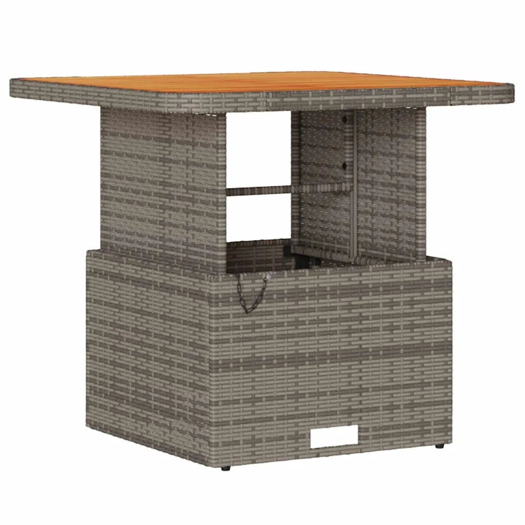 Set da Pranzo per Giardino Grigio polyrattan 42007915
