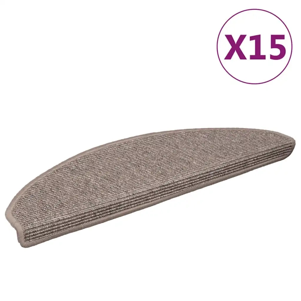 Tappetini per scale 15 pz 65x21x4 cm Beige scuro Semicircolari Grandi 326902