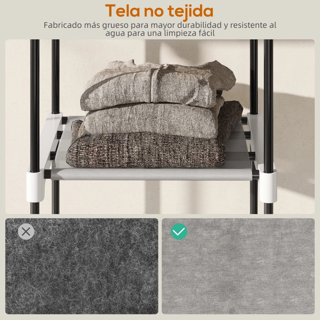 Armadio con Ripiani e Appendiabiti ¨C Minimal ¨C Grigio 182x43x185 cm