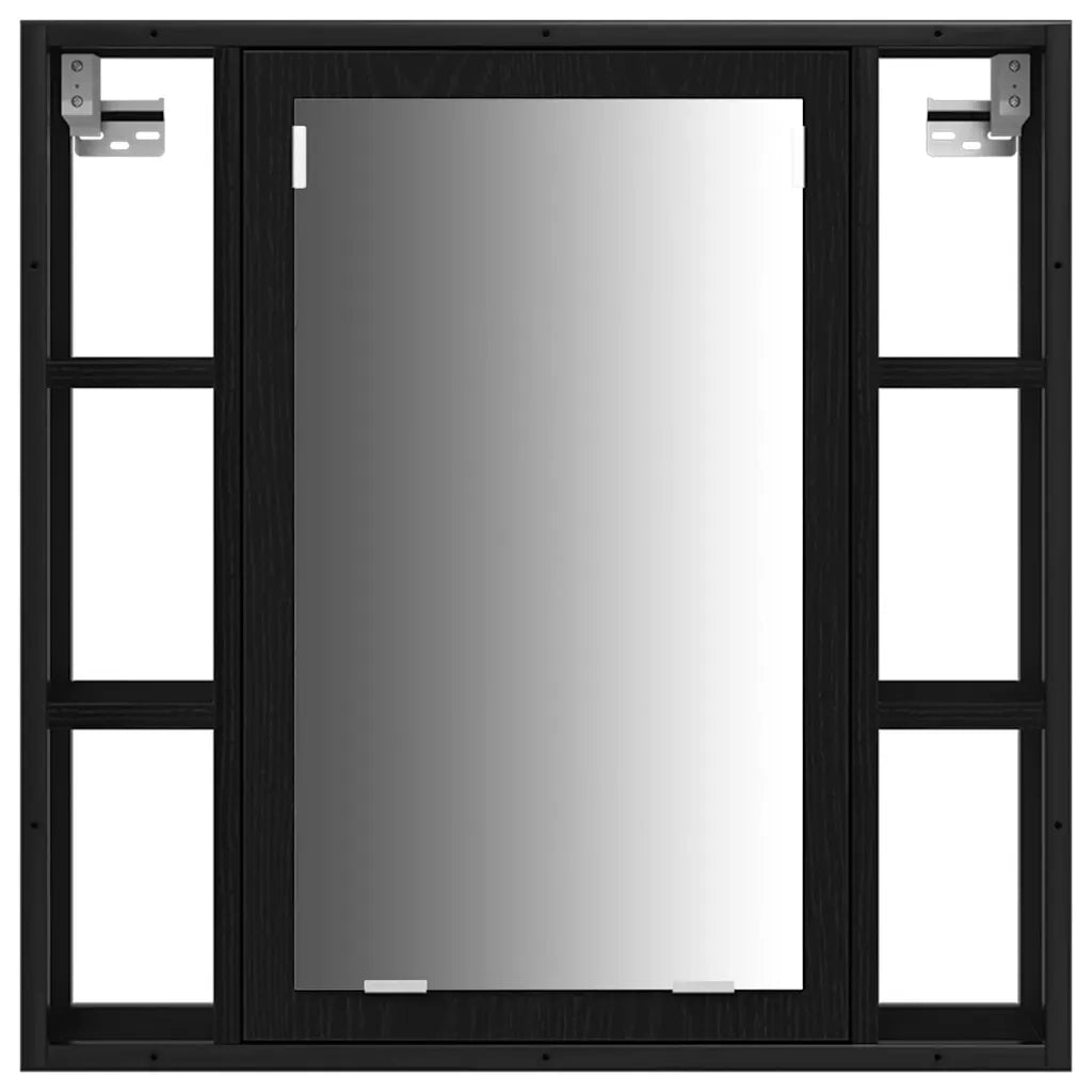 Set di mobili per il bagno 3 pcs Rovere Nero Legno multistrato 3334395