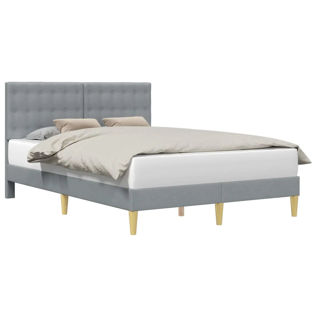 Letto matrimoniale | Letto per adulti | Struttura del letto Grigio Chiaro 140 x 200 cm Tessuto