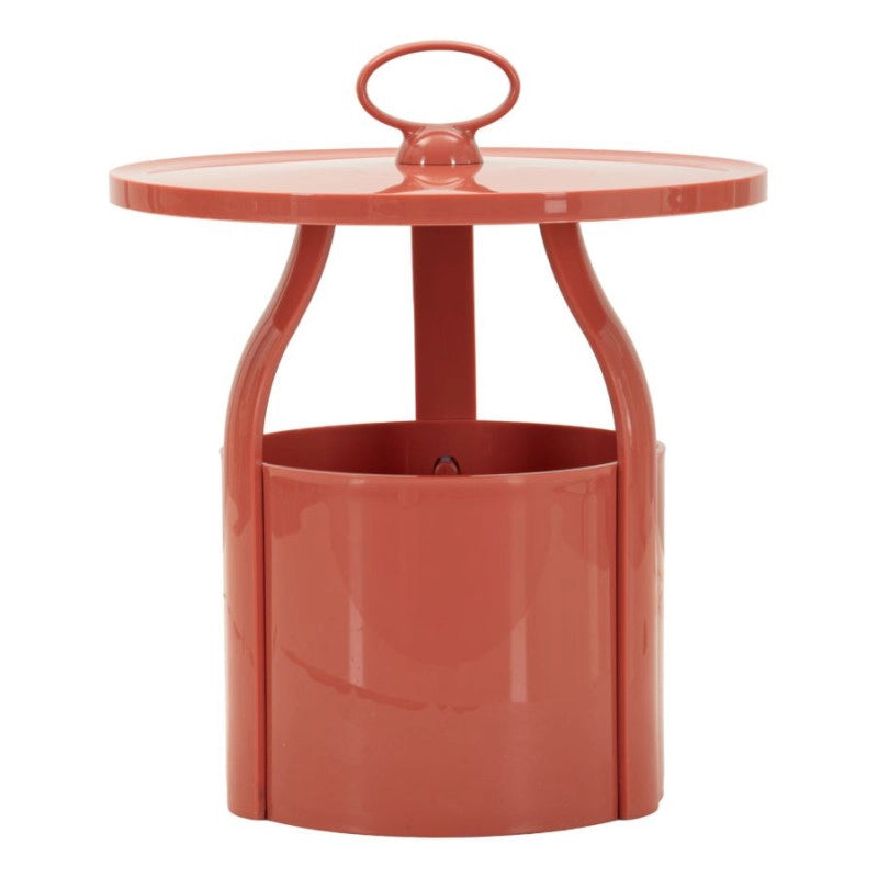 Tavolinetto Porta Giornali Iris Rosso cm ø 44x43
