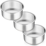 Set di Torte a forma Rotonda da 3 - Acciaio Inossidabile - 16 cm