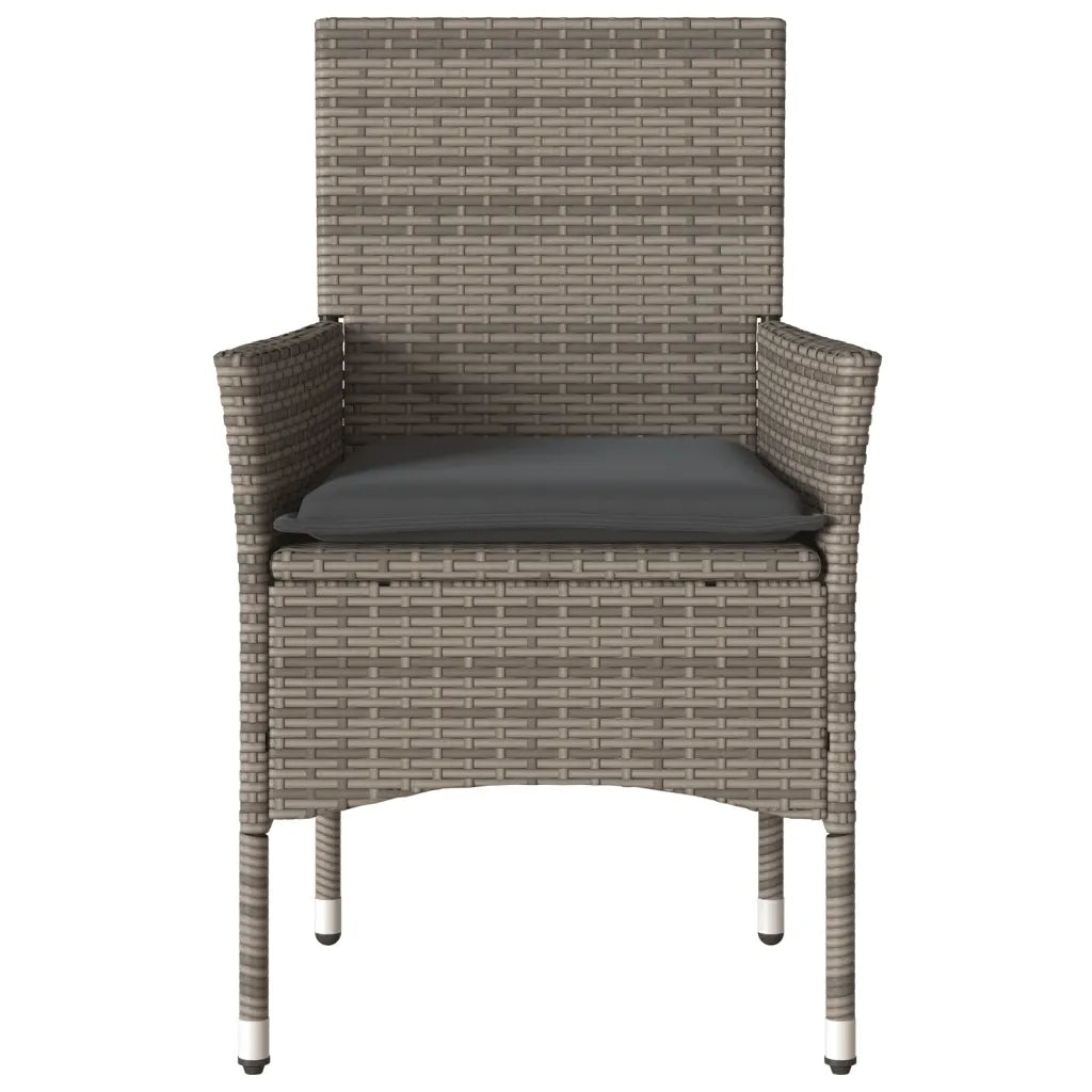 Sedie da Giardino con Cuscini 2 pz Grigie in Polyrattan 368111
