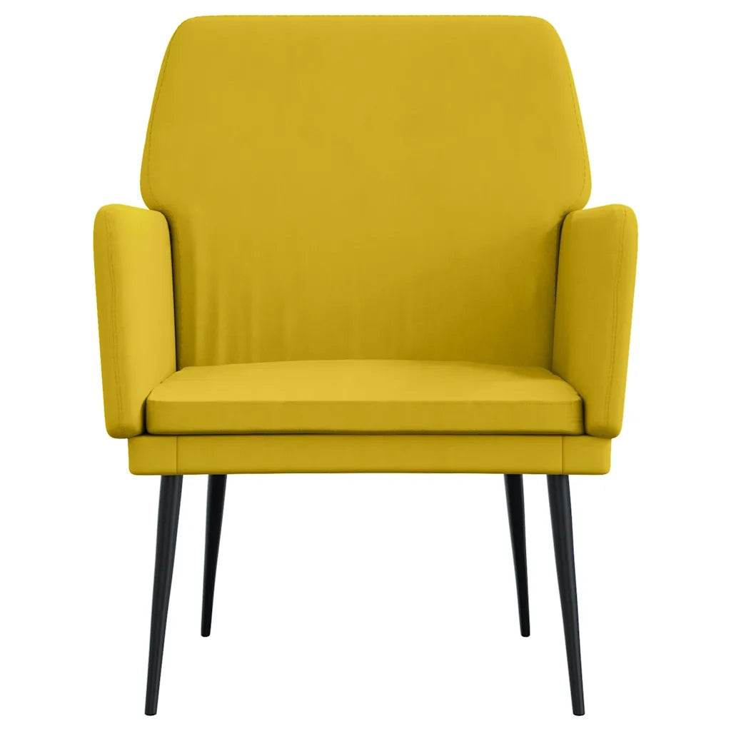 Poltrona Gialla 62x79x79 cm Velluto 351378