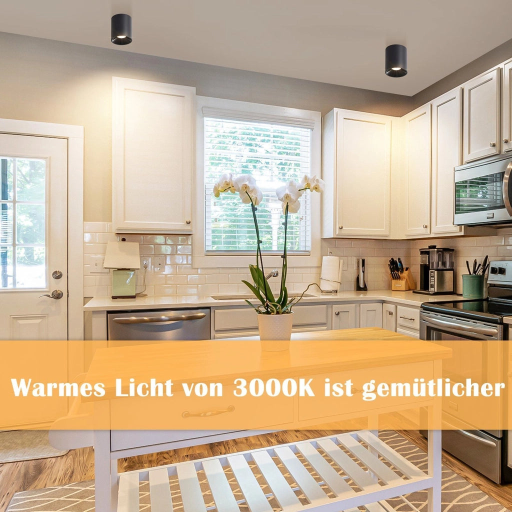 ZMH Faretto da soffitto LED da superficie 7W bianco caldo