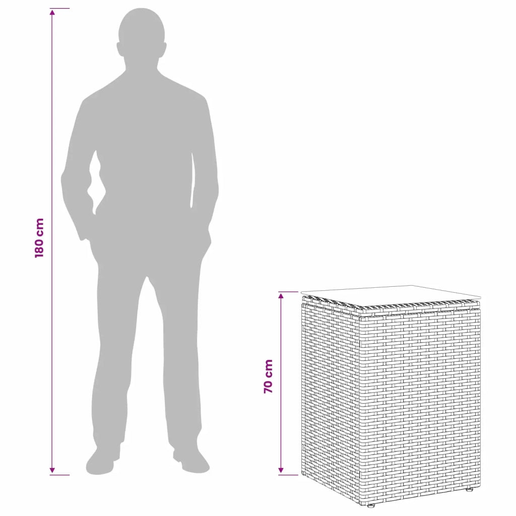 Tavolo laterale | Tavolino Nero polyrattan