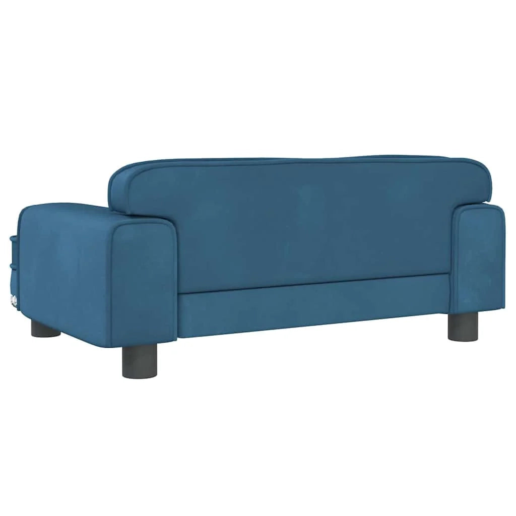 Cuccia per cani con cesto divano confortevole 70 x 45 x 30 cm velluto blu 02_0042857