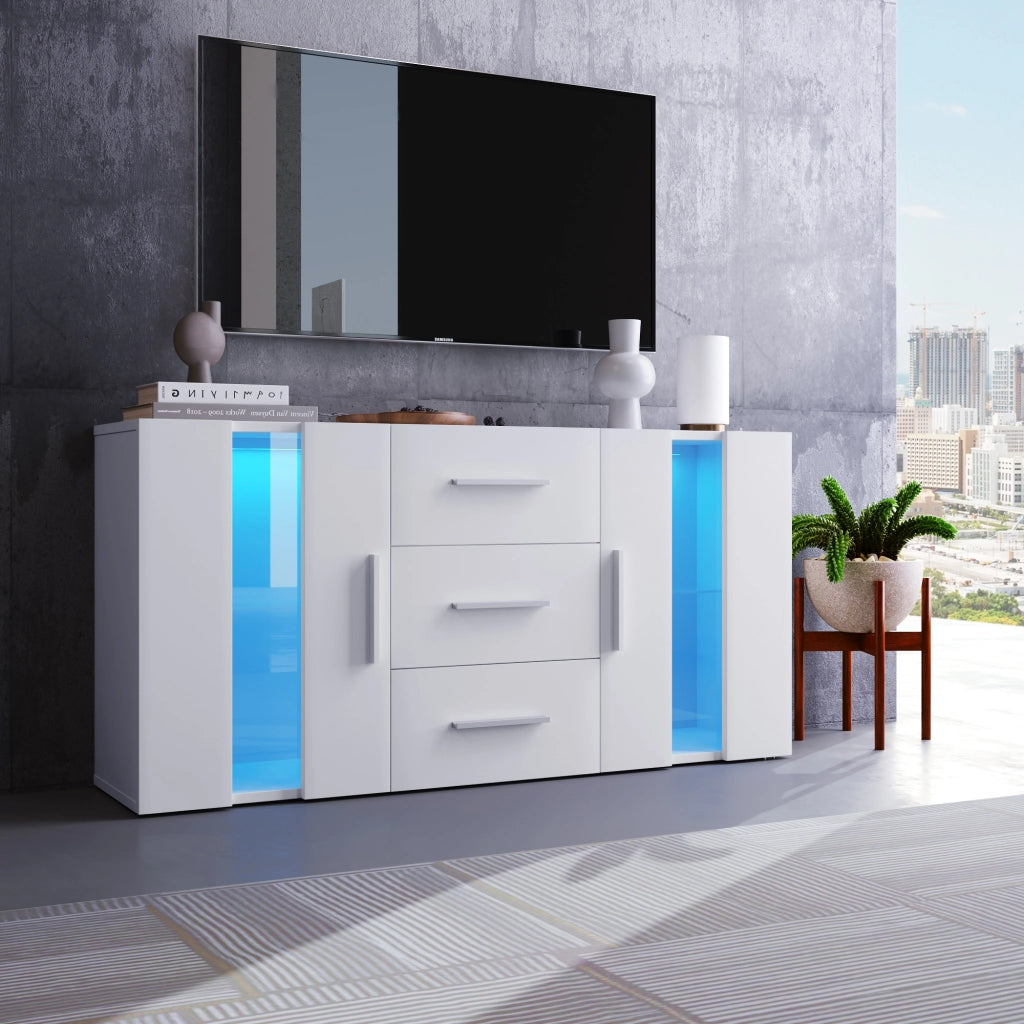 Credenza con luci LED - Zephmum - 140x35x70cm