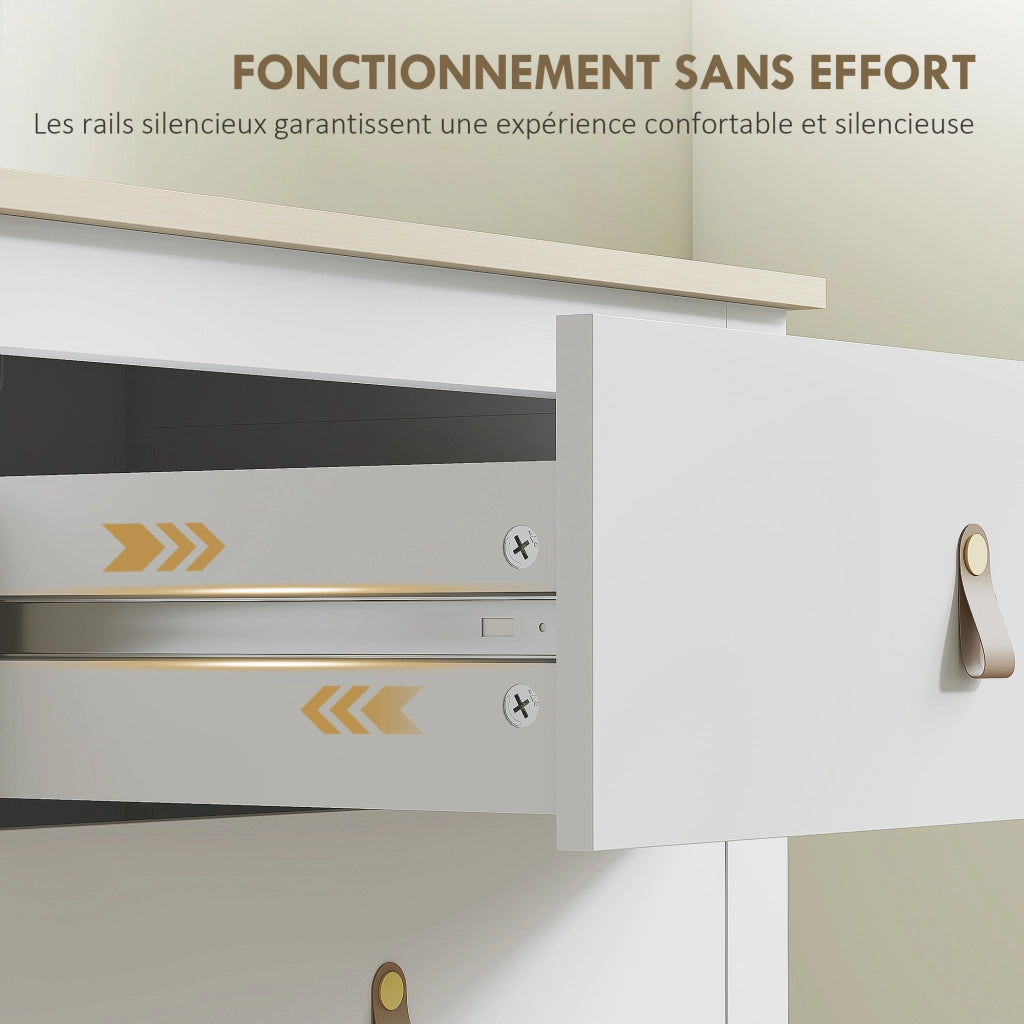 Cassettiera Moderna 6 Cassetti ¨C Zephmum ¨C Bianco 120x40x78