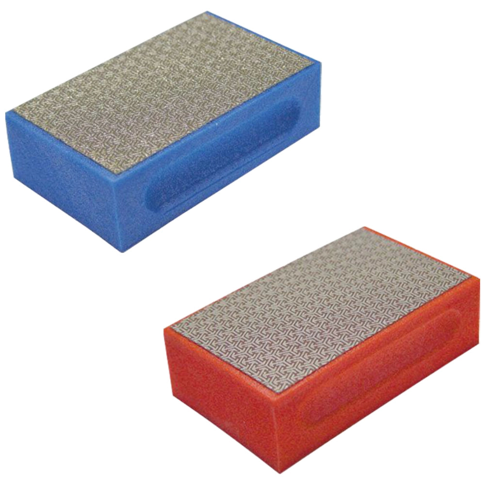 Tampone diamantato abrasivo 55x90 mm smussatura rifinitura bordi spigoli *** colore- blu, confezione 1