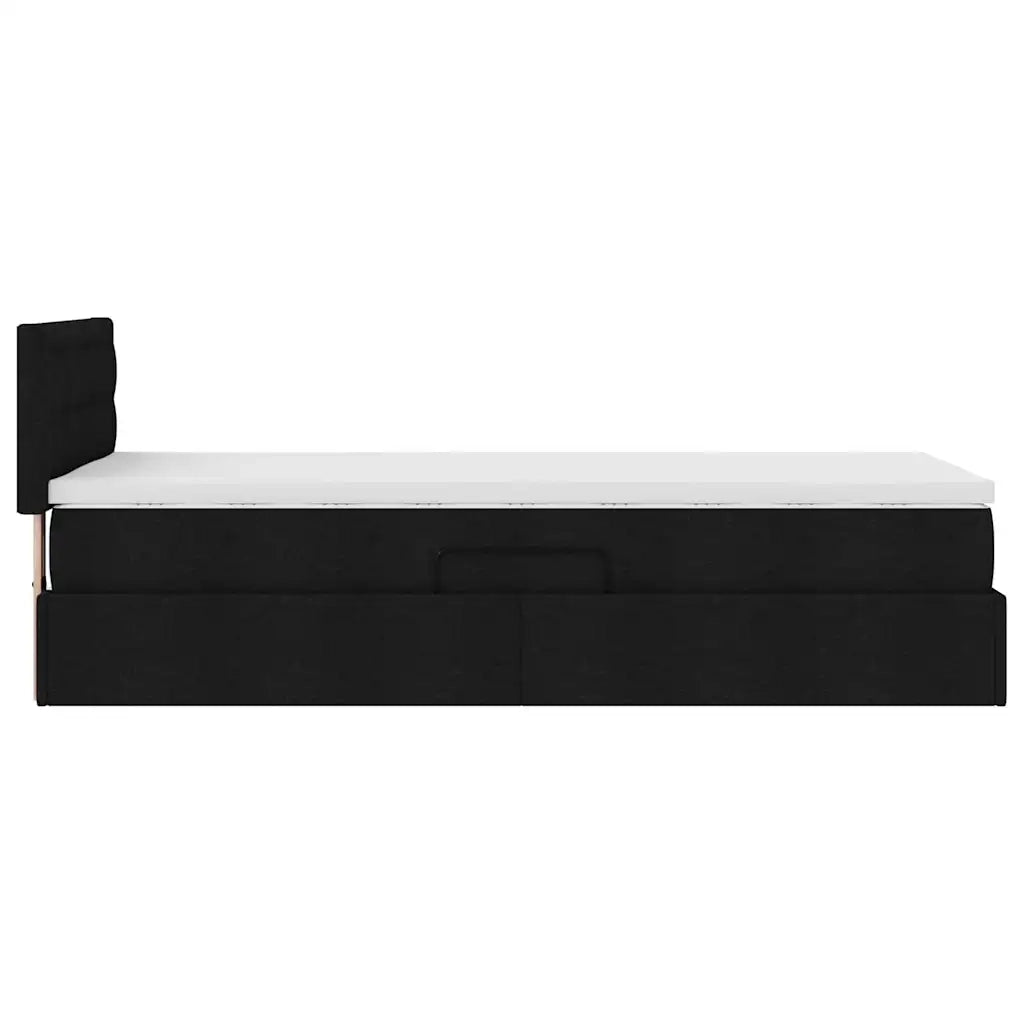 Letto con contenitore e materasso con testiera Nero 90 x 200 cm 3370610