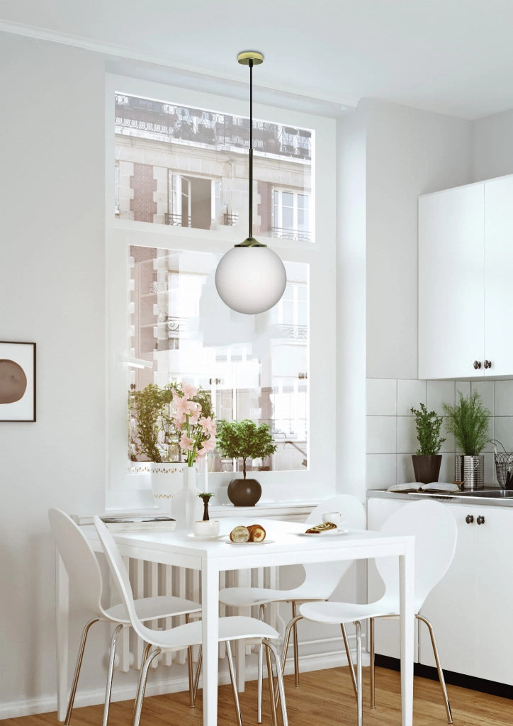 Lampada a sospensione Candellux Glasgow vetro bianco E27