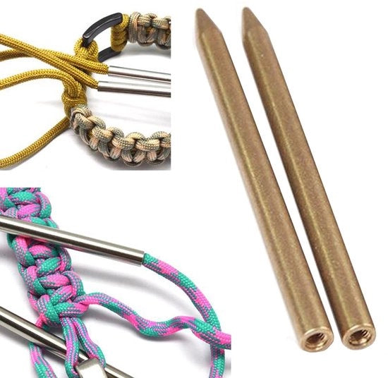 Set di due aghi per mano in metallo per tessere paracord - set di fidi per paracord - collane e collari per cani fai da te - materiale duraturo - aghi per tessere