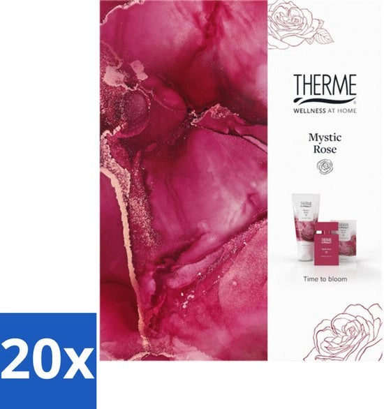 20 x Set di Benessere con Fiori di Rosa Mistico - Cadeau - Set di Benessere - Cura della Pelle - Profumo - Benessere - Cadeau