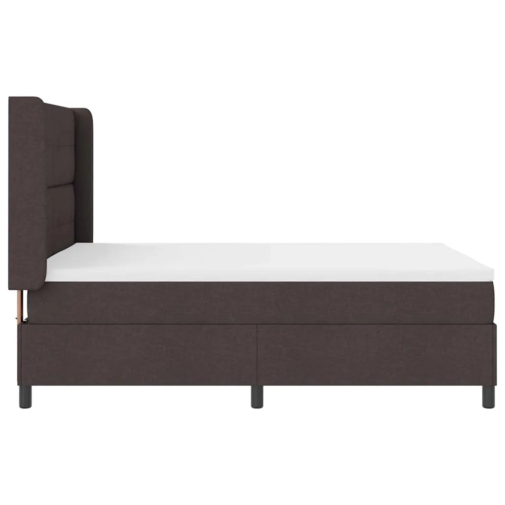 Letto a Sorgente LED Marrone Scuro 160 x 200 cm Tessuto 3343514