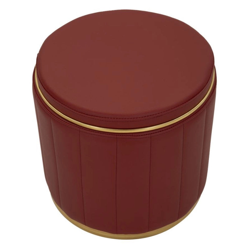 Puff Con Contenitore London Rosso cm ø 46,5x44