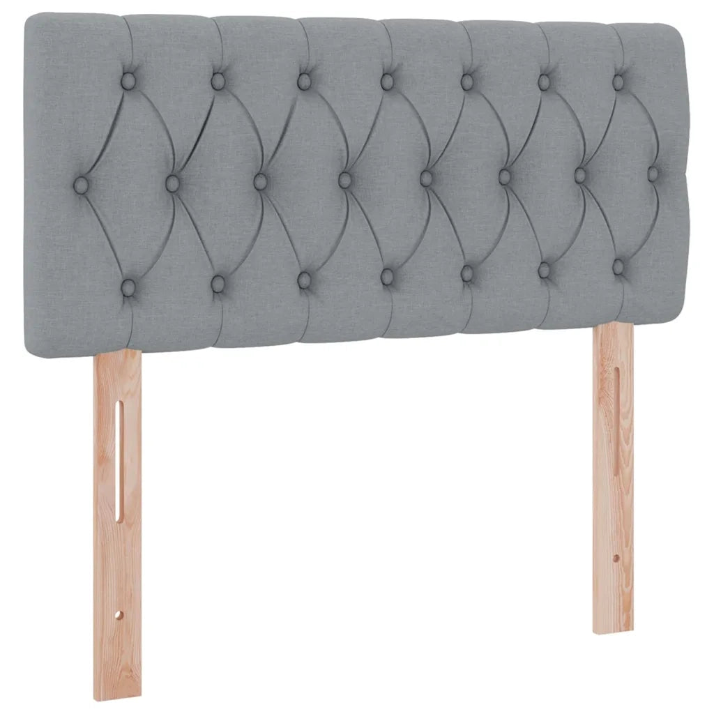Letto con contenitore e LED Grigio chiaro 100 x 200 cm Tessuto 3371187