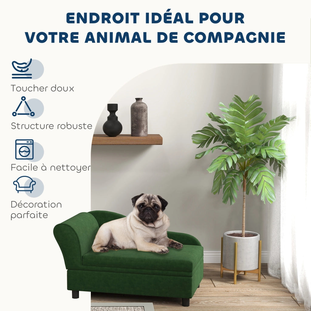 Divano per cani e gatti con cassetto ¨C Minimal ¨C verde 76x45x43 cm
