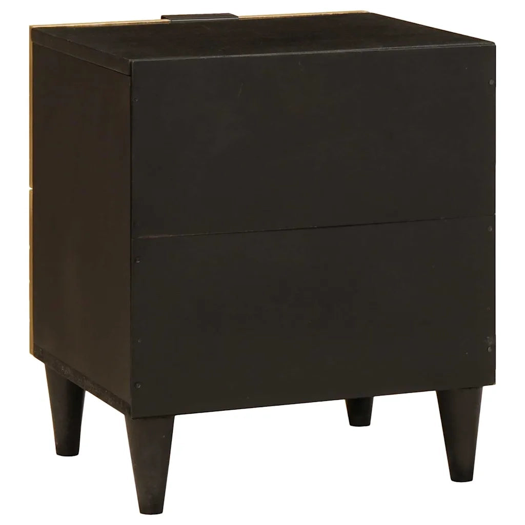 Armadio da Notte 2 pcs Nero e Oro 40 x 33 x 46 cm 4017827