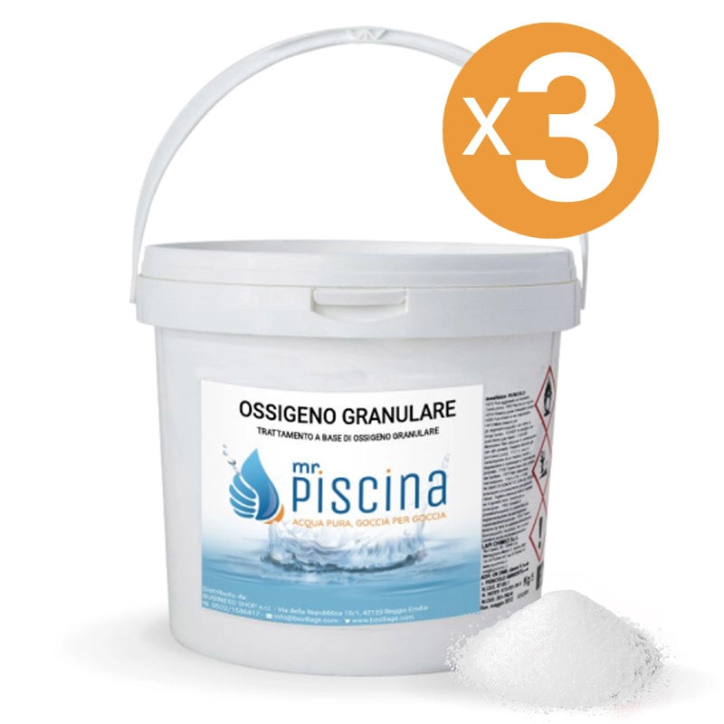 OSSIGENO GRANULARE attivo per piscina Quantità confezione: 3 confezioni