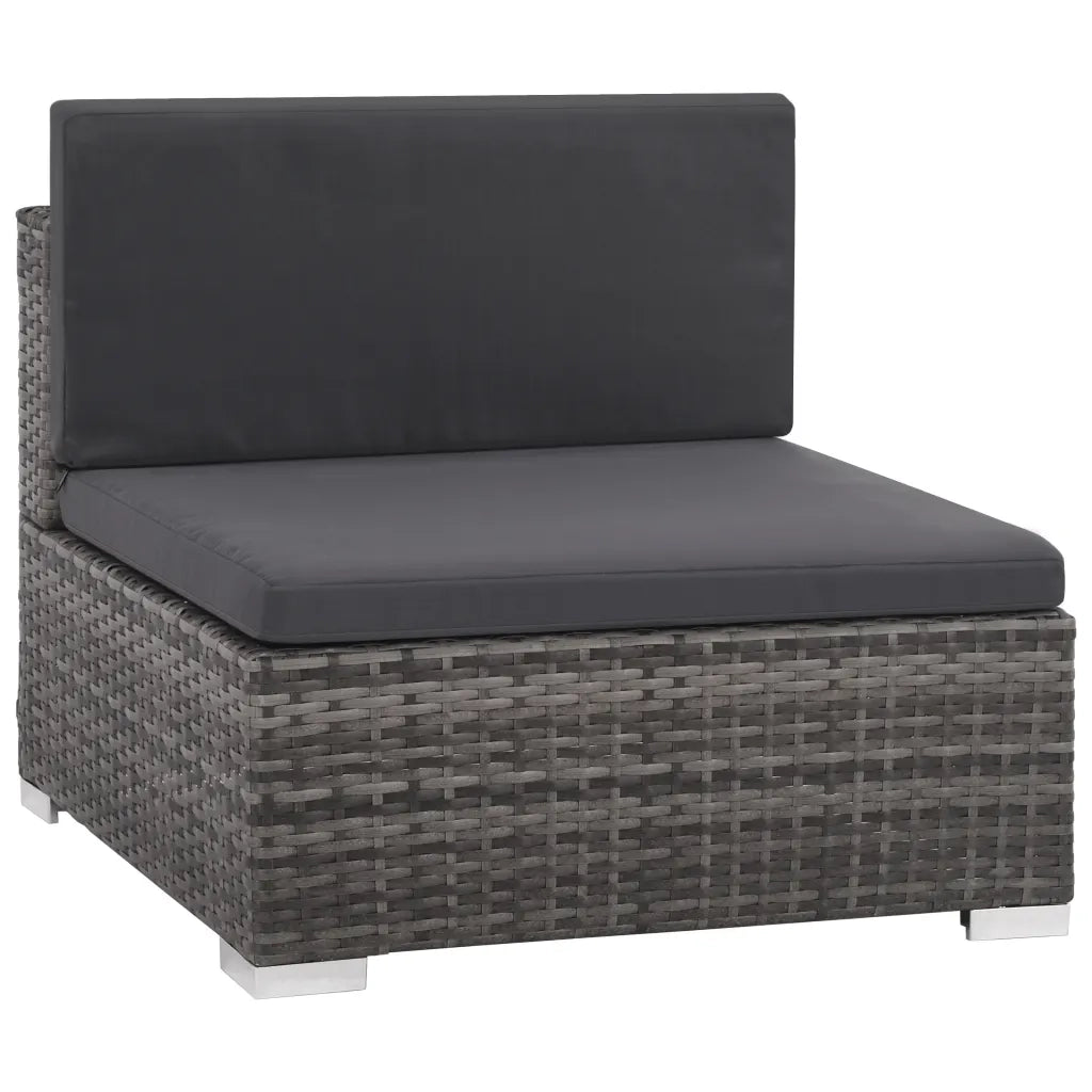 Set Divani da Giardino 8 pz con Cuscini in Polyrattan Grigio 44429