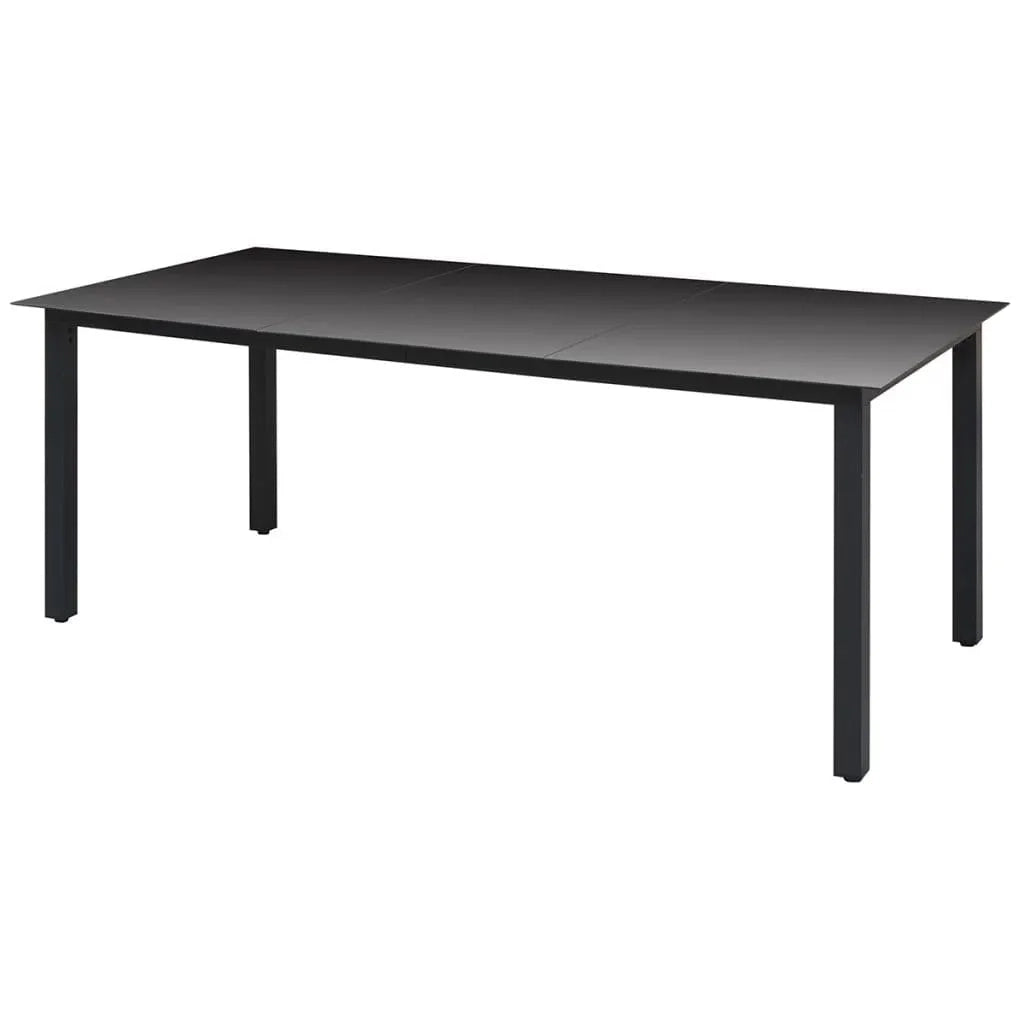 Set da Pranzo da Giardino 7 pz Nero con Cuscini in Polyrattan 3094977