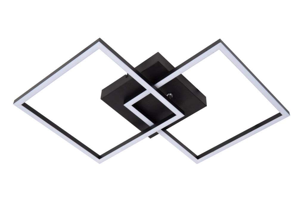 Lampada da soffitto LED nera 2 luci quadrati ARIANNE Lucide