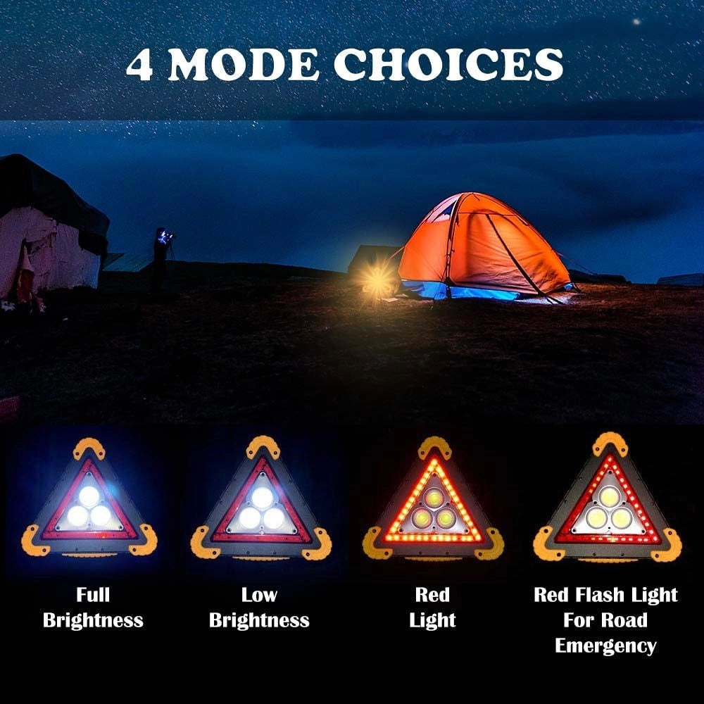 Trade Shop - Lampada Da Lavoro Portatile Led Torcia Emergenza Triangolo Cob Ricaricabile 30w -