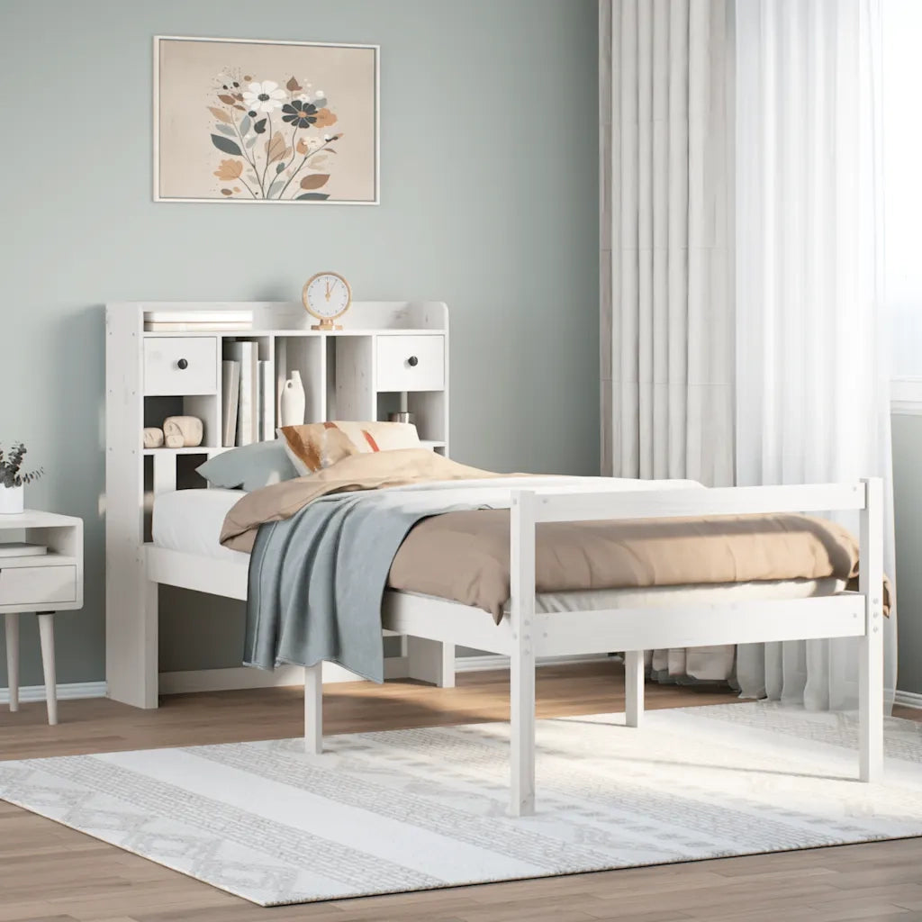 Letto con Libreria senza Materasso 75x190 cm in Legno Pino 3322040