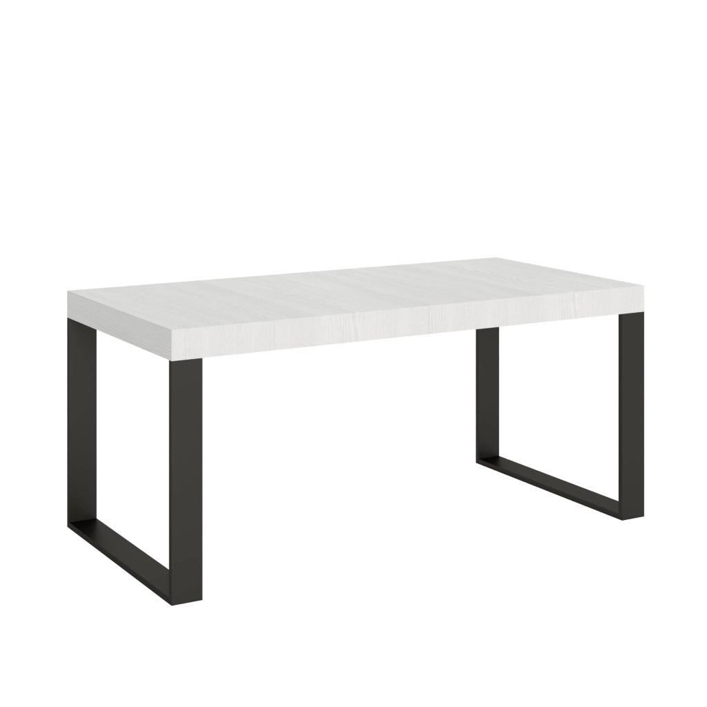 Tavolo Allungabile 200-304x90x77 cm Tecno Premium Bianco Frassino Telaio Antracite