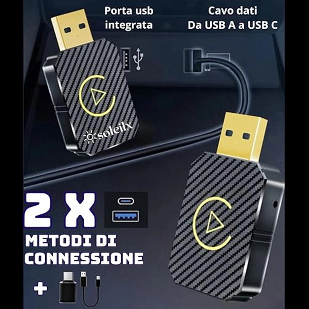 Trade Shop - Adattatore Wireless Carplay Android Auto Per Sistemi Multimediali Usb C/a Plug & Play -
