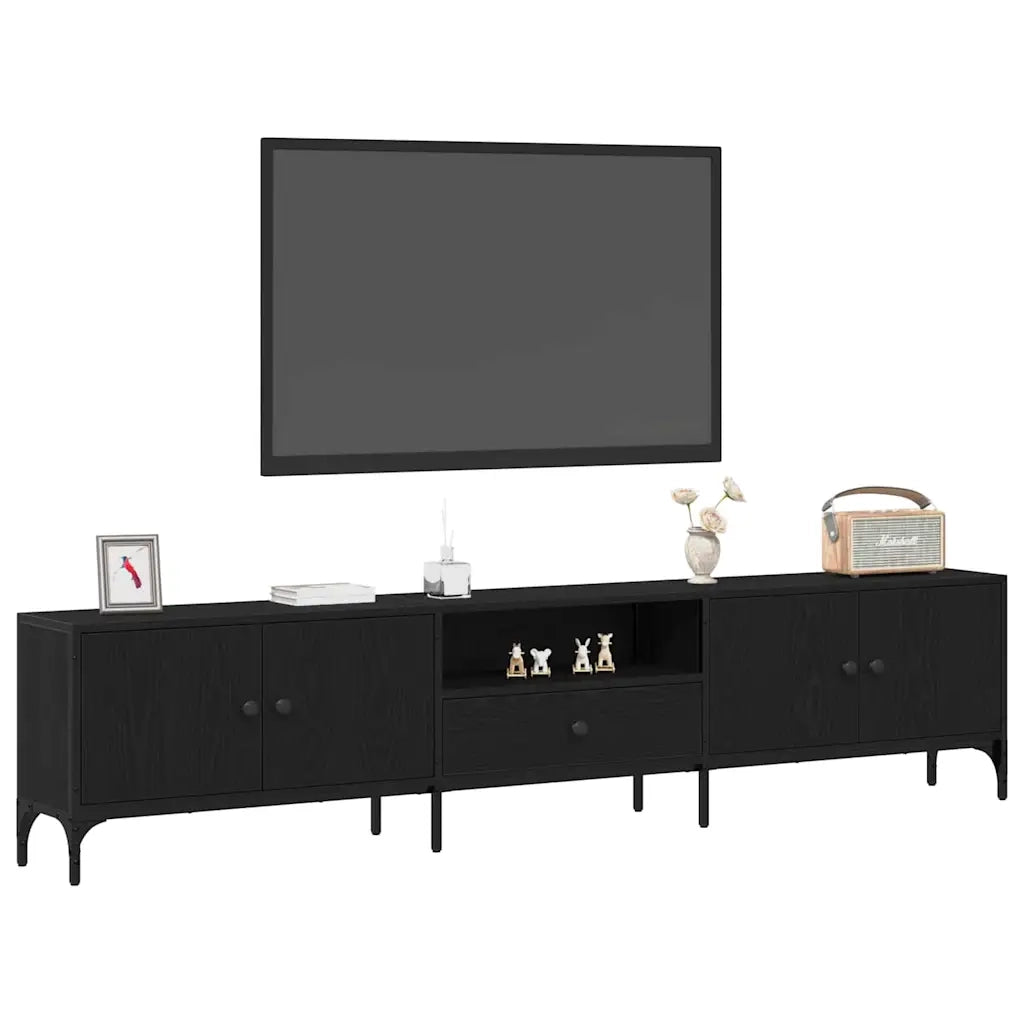Mobile TV-Credenza per TV-Console TV Rovere nero 200 x 25 x 44 cm Legno multistrato
