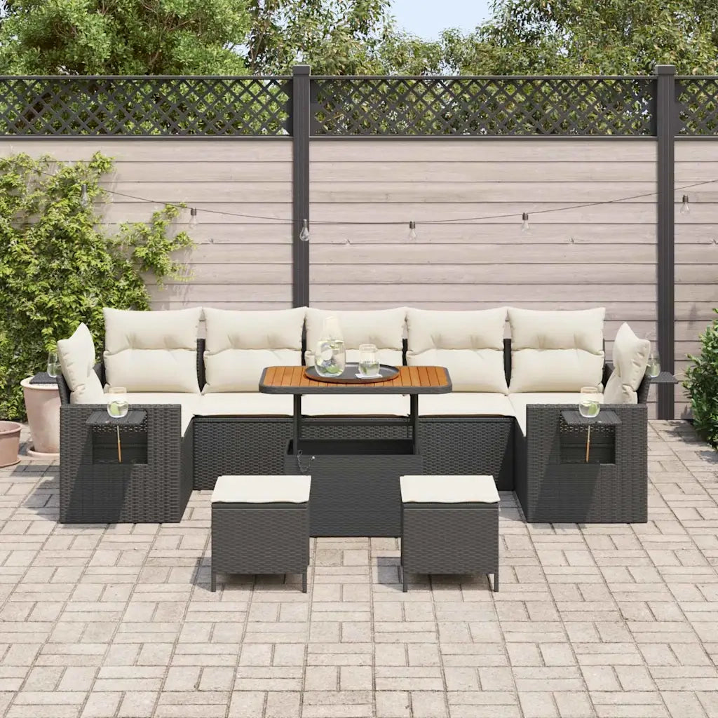 Set Divano da Giardino 10 pcs Nero polyrattan 3361730