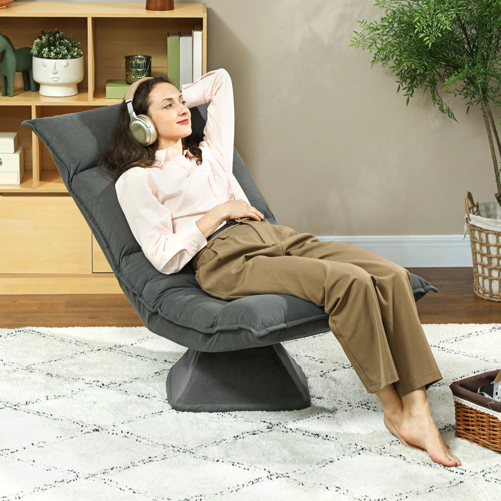Poltrona reclinabile girevole ¨C Minimal ¨C Grigio scuro