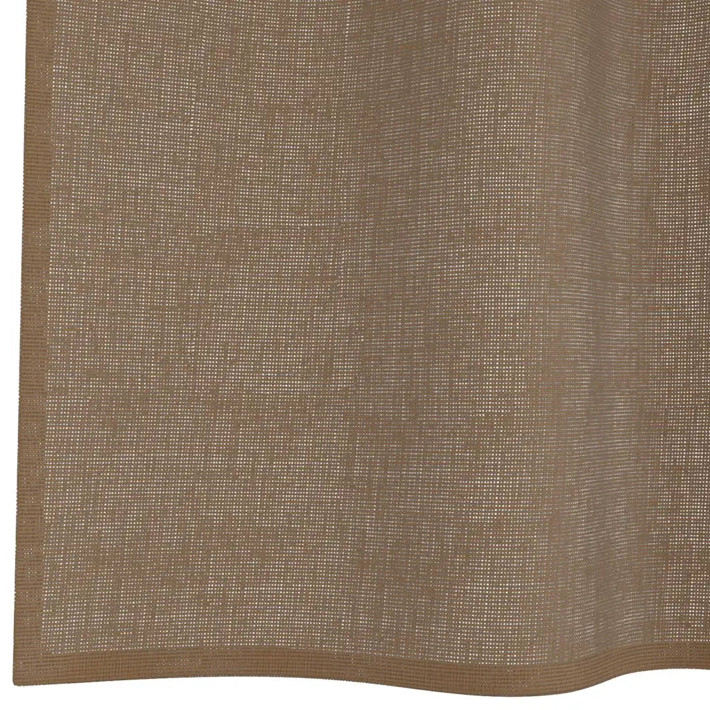 Tende in Voile con Passanti 2 pz Marrone Chiaro 140x175 cm