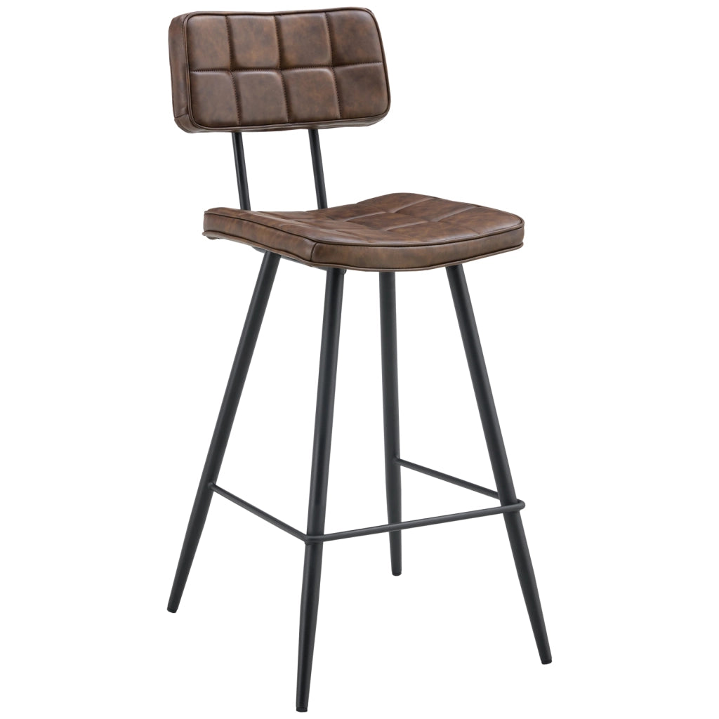 Set di 2 sgabelli da bar FERNAND in similpelle marrone