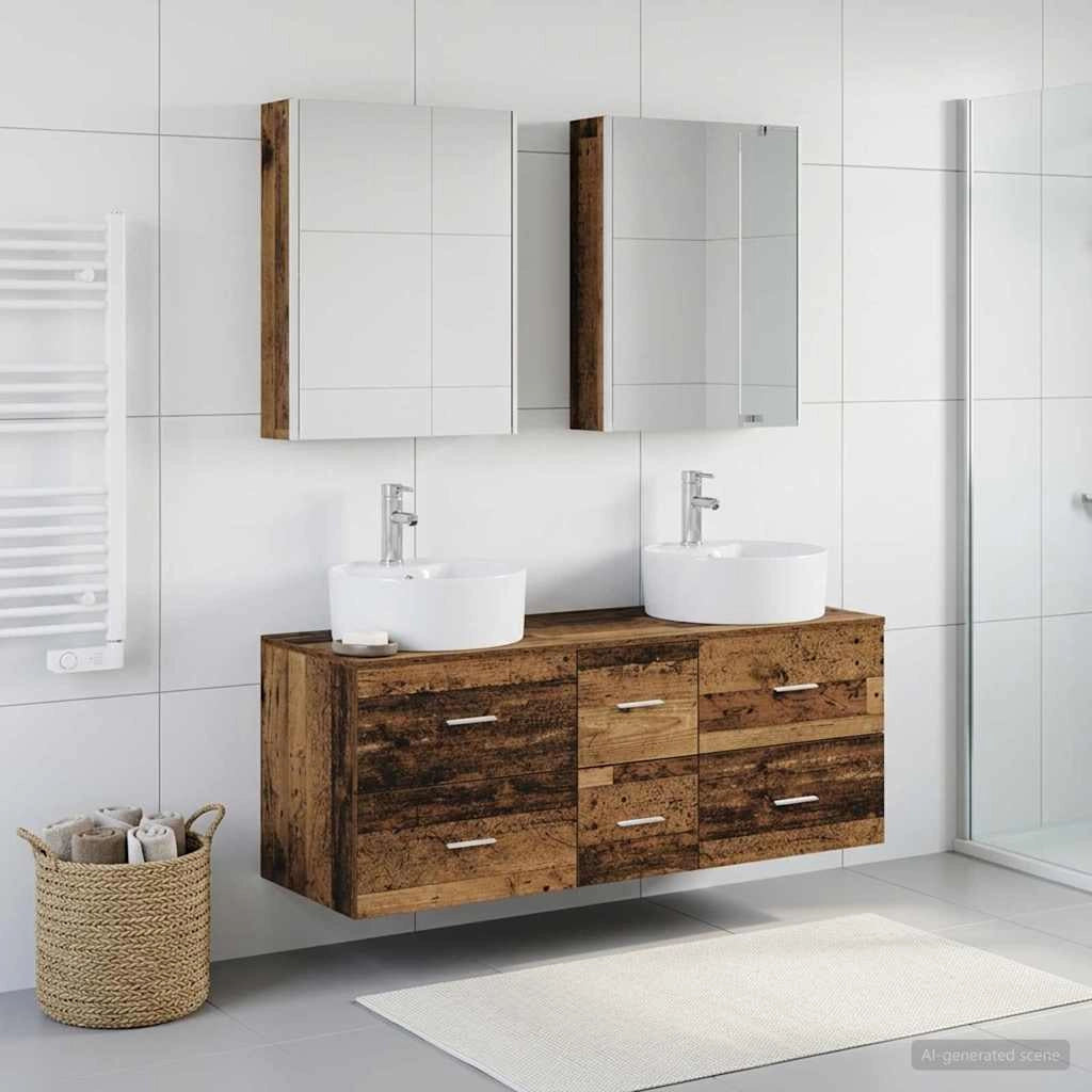 Set di mobili per il bagno 5 pz Legno antico 3406933