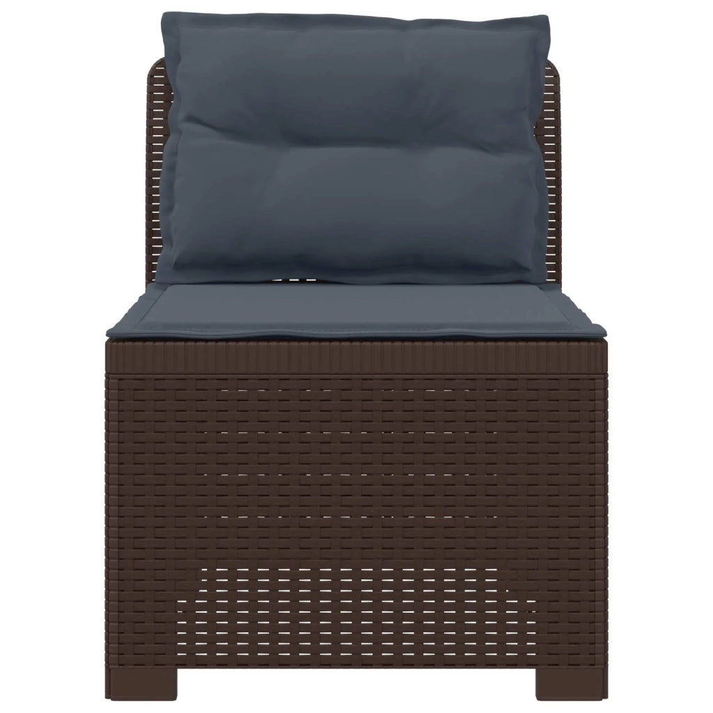 Divano da esterno-Divano da Giardino a 1 Posto con Cuscini Aspetto Rattan PP 113474