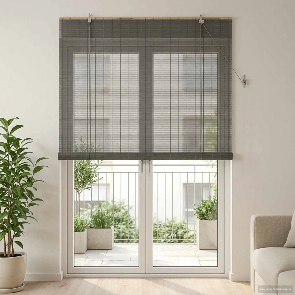 Tenda a rullo Grigio 140 x 220 cm Bambù 42039733
