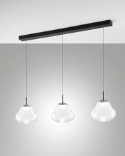 Lampada a Sospensione Deva 42W LED CCT Dimmerabile a step, Struttura in Metallo e Vetro Borosilicato Trasparente, IP20 - Deva Collection