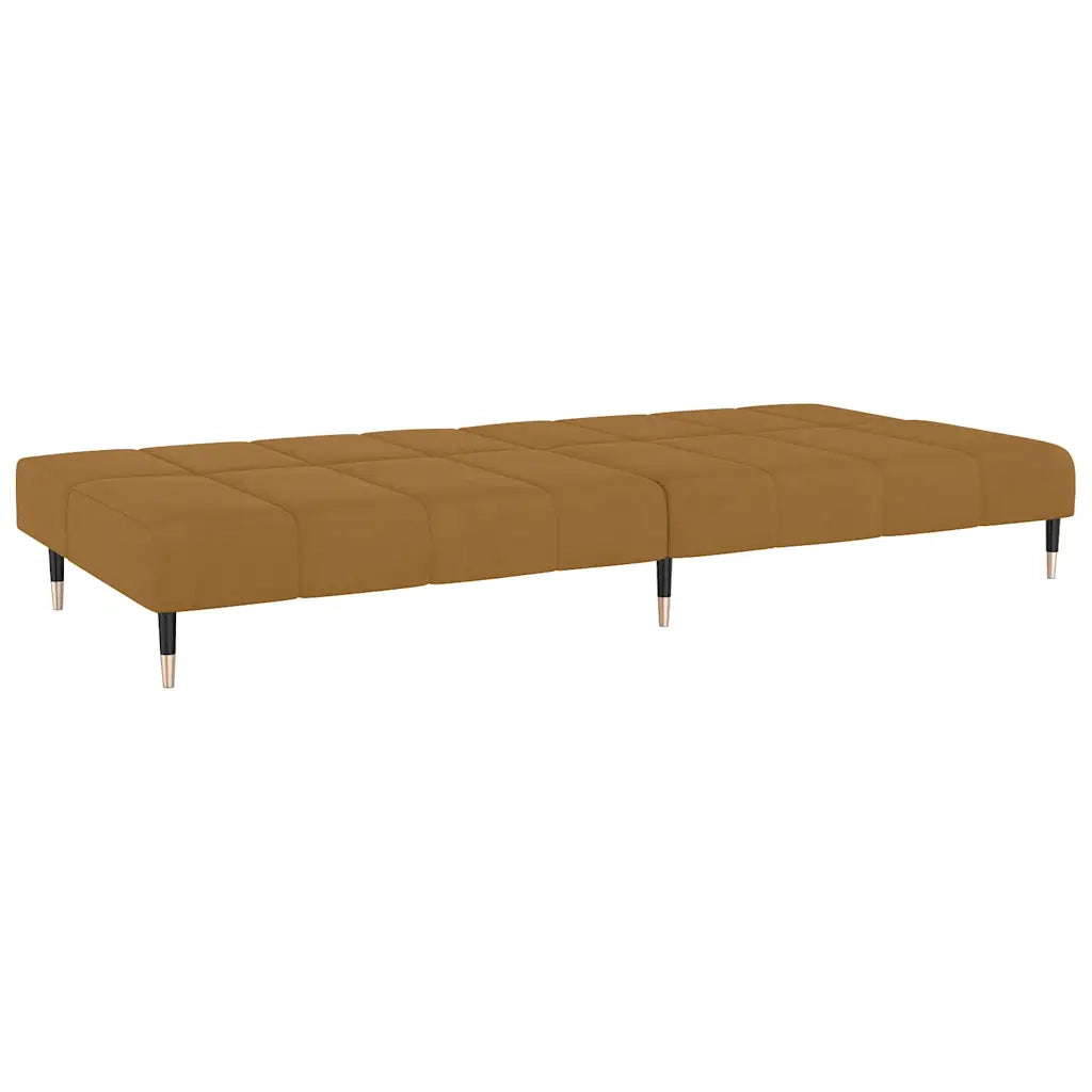 Divano Letto a 2 Posti Marrone in Velluto 375882